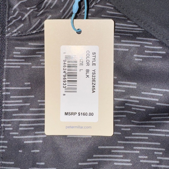 Peter Millar Youth Collection Merge Elite Hybrid Full Zip Gold Jacket in Black - Picture 10 of 12